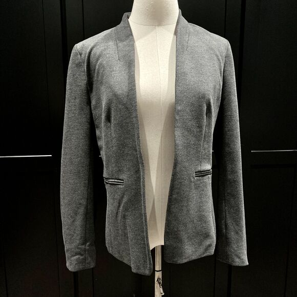 J. Crew TALL Open Front Going Out Blazer Stretch Twill Heather Dove Gray 10 Tall - Picture 4 of 13